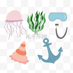 海洋水母和船锚