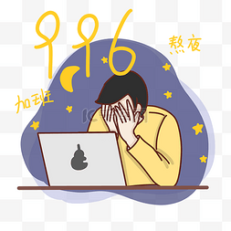 加班图片_996熬夜加班职员