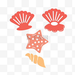 svg手绘海滩贝壳装饰图案