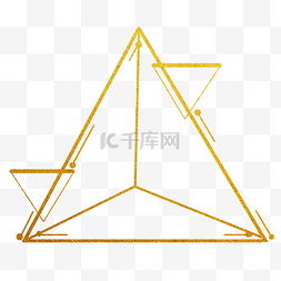 eps格式图片_简约烫金几何三角线条不规则图形