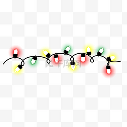 红绿黄线条图片_红绿黄光效黑色单线弯曲线圣诞彩
