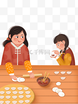 小年图片_除夕新年小年包饺子