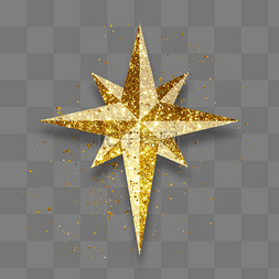 金色颗粒感christmas star