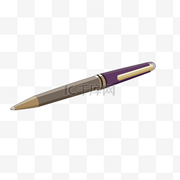 紫灰色时尚钢笔插画