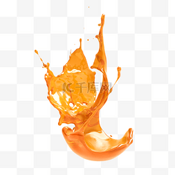 3d立体飞舞的橙汁