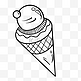 线条线描冰淇淋插画