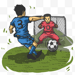 足球比赛禁区面对守门员点球