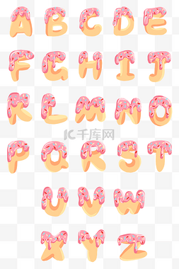 tt字母图片_创意甜甜圈英文字母