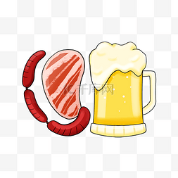 啤酒节狂欢图片_手绘啤酒节元素世界杯美食狂欢酒