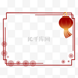 中国风中秋佳节花灯元素装饰边框