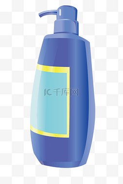 蓝色洗发水瓶子