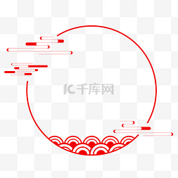 圆形中式祥云边框