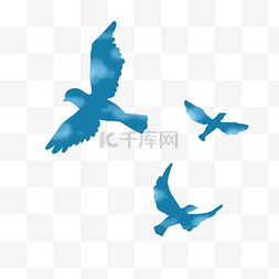 鸟类翅膀图片_蓝色天空云朵和平鸽PNG