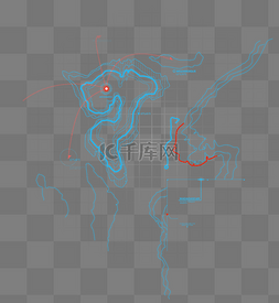 地图辐射辐射图片_蓝色科技风格地图辐射
