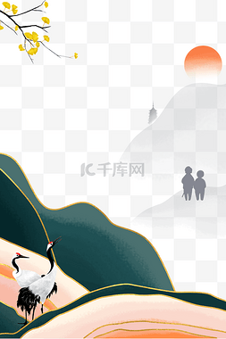 重阳节国潮海报边框