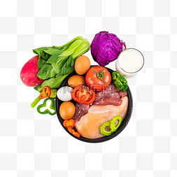 健康饮食肉和蔬菜