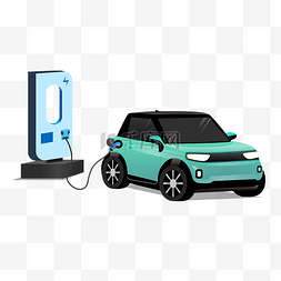 绿色扁平新能源车
