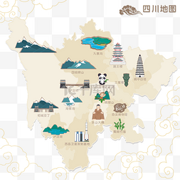 旅游景点矢量图片_四川旅游地图图片