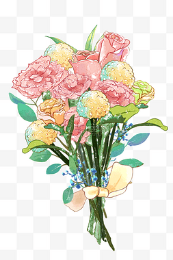康乃馨手绘花朵图片_教师节感恩节手绘花束