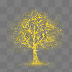 金粉树木闪耀金色光斑