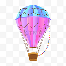 小清新热气球插画