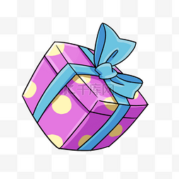 紫色礼物盒图片_紫色波点礼物盒