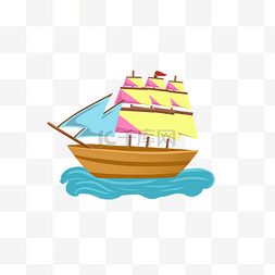 旅游交通工具海洋帆船木船免抠png