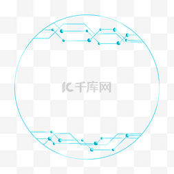 美式边框图片_不规则图形科技感点线蓝色