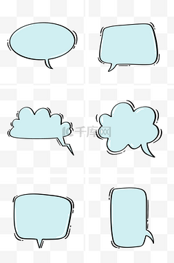 对话框图片_简约线条气泡框对话框组图3