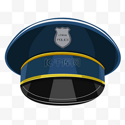 帽子，图片_卡通蓝色警察帽子
