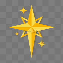 star原则图片_扁平风金色christmas star