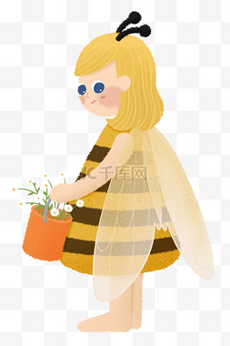 蜂采蜜图片_拟人蜜蜂昆虫采蜜马蜂窝蜇人