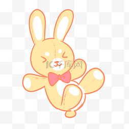 黄色的兔子图片_可爱的黄色兔子玩偶