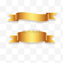 金色丝带标题标签框