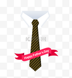 父亲节黑色条纹领带PNG免抠素材