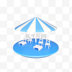 电商桌子图片_电商度假风海边遮阳伞场景装饰