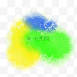 颜料色块图片_鲜艳蓝绿黄色撞色颜料喷溅