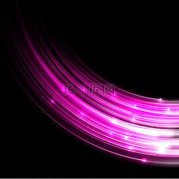 紫色光点光效图片_紫色曲线运动光线