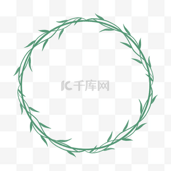 春季柳叶植物边框清明清明节