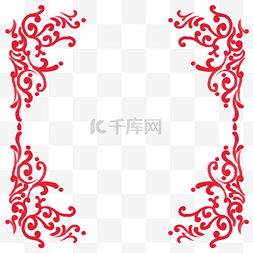 红色中式花纹