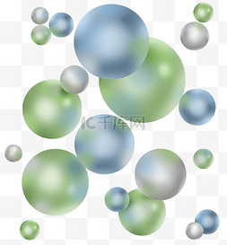 立体球绿色图片_立体绿色蓝色球电商