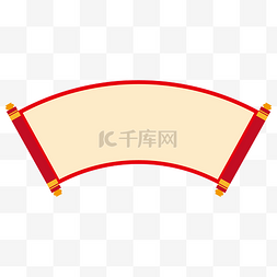 新中式国风图片_中式红色烫金卷轴素材