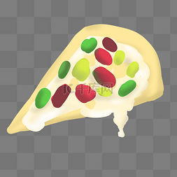 一块水果披萨插图