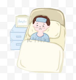 在病床上躺着的病人PNG免抠图