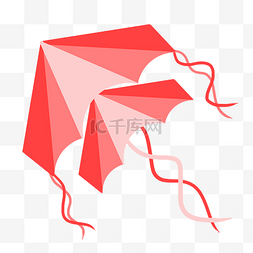 红色连体风筝插图