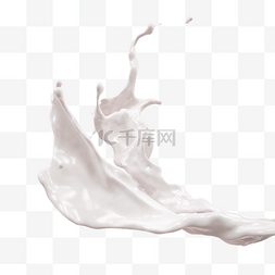 白色液体流体图片_立体舞动牛奶3d元素