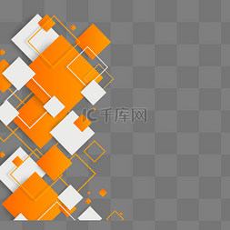 白色质感立体边框图片_橙色简约抽象方形商务边框