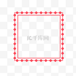 红色菱形几何组合线条边框