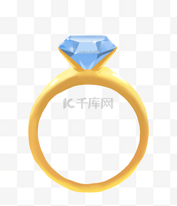 蓝色钻石钻戒