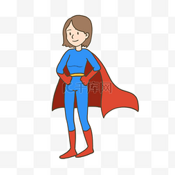 超人免抠png素材图片_母亲节母亲是超人插画免抠元素下